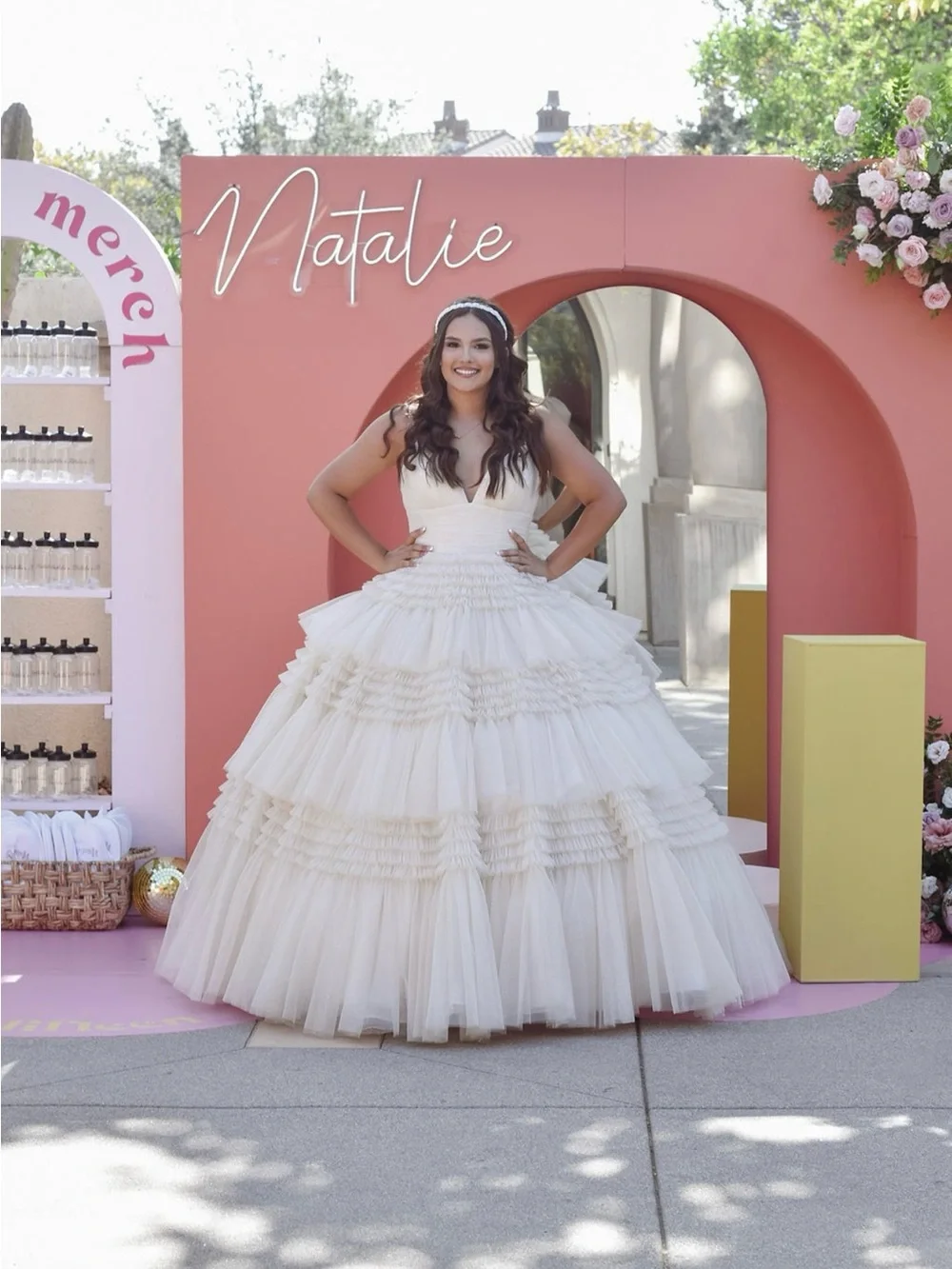 Ivory Tiered Tulle Ball Skirt - Sherri Hill Collection
